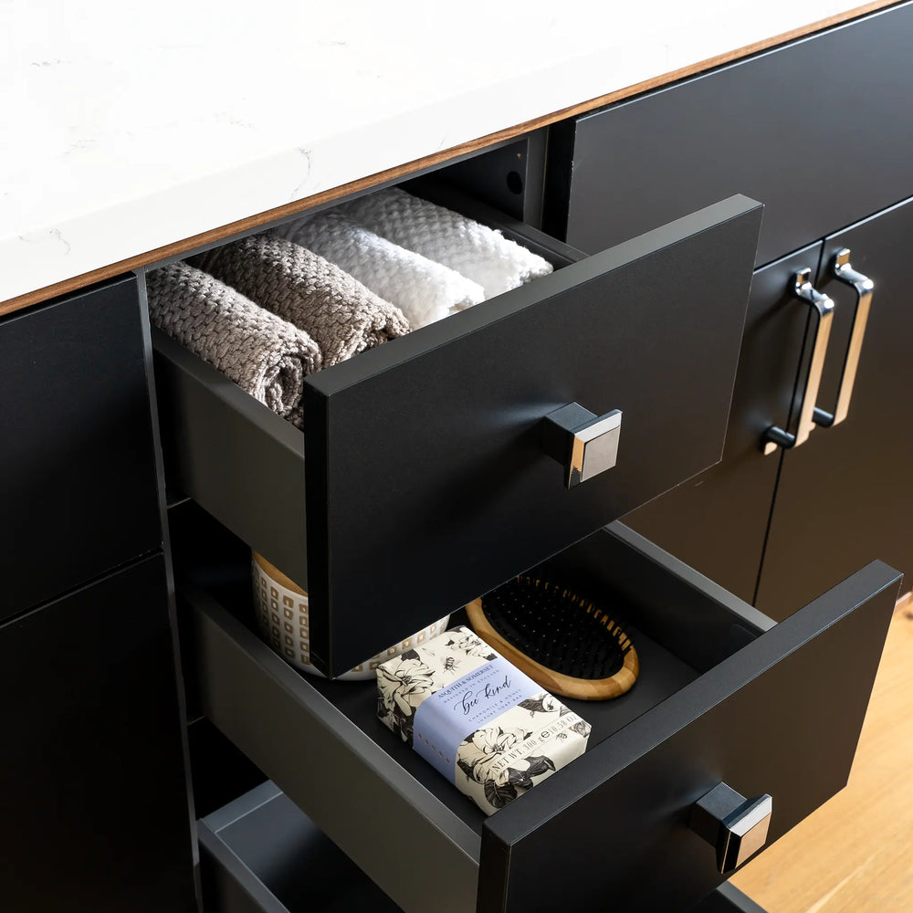 
                  
                    Sidney 60" Matte Black Bathroom Vanity, Double Sink
                  
                