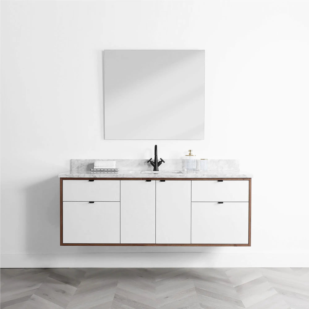 
                  
                    Sidney 60", Teodor® Modern Wall Mount Gloss White Vanity Teodor Bathroom VanityCanada
                  
                