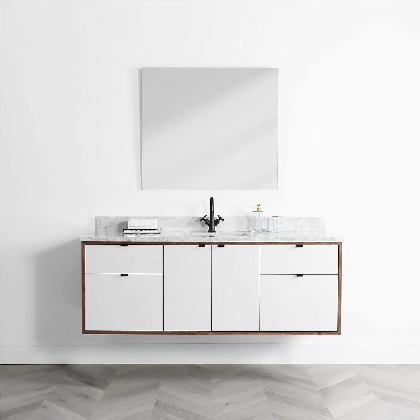 Sidney 60", Teodor® Modern Wall Mount Gloss White Vanity Teodor Bathroom VanityCanada