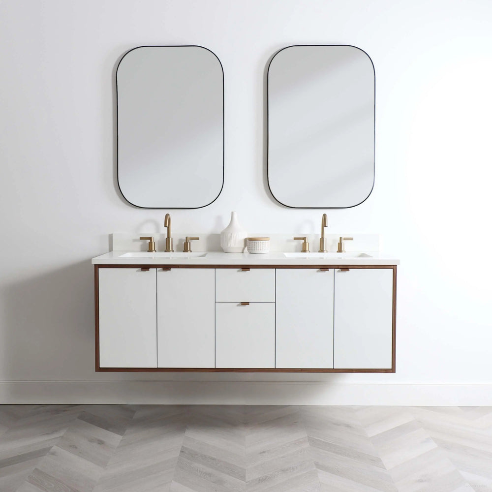 
                  
                    Sidney 60", Teodor® Modern Wall Mount Gloss White Vanity, Double Sink Teodor Bathroom VanityCanada
                  
                
