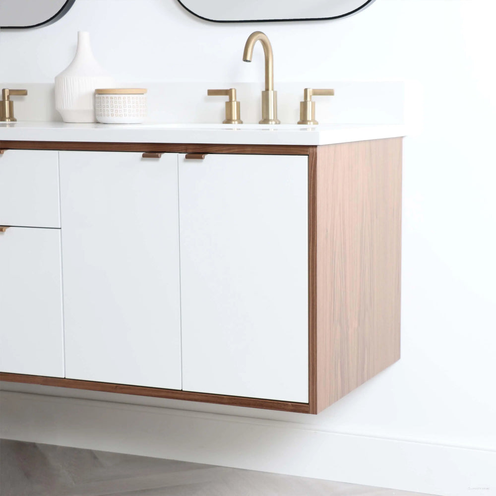 
                  
                    Sidney 60" Wall Mount Gloss White Bathroom Vanity, Double Sink
                  
                