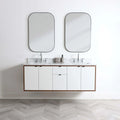 
                  
                    Sidney SLIM 60" Wall Mount Gloss White Bathroom Vanity, Double Sink Teodor Bathroom Vanity Canada
                  
                