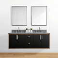 
                  
                    Sidney 60" Wall Mount Matte Black Bathroom Vanity, Double Sink
                  
                