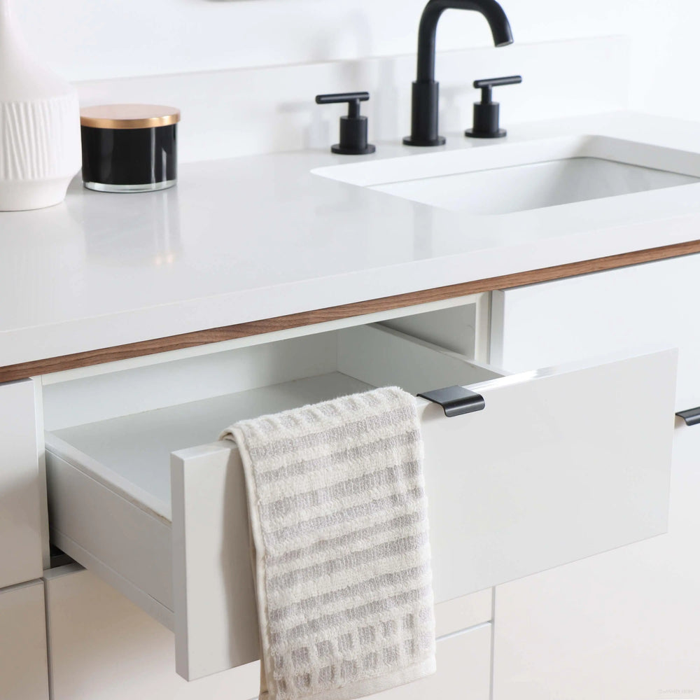 
                  
                    Sidney 72" Gloss White Bathroom Vanity, Double Sink
                  
                