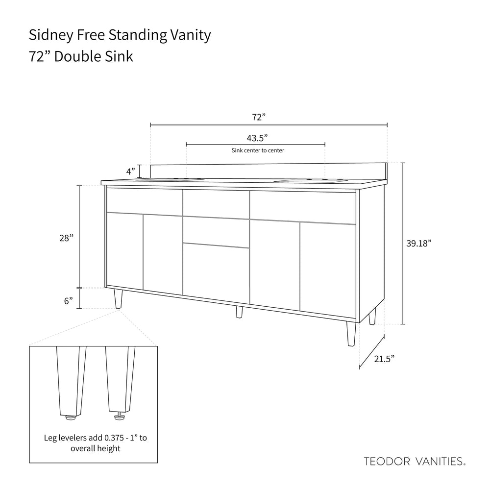 
                  
                    Sidney 72", Teodor® Modern Gloss White Vanity, Double Sink Teodor Bathroom VanityCanada
                  
                
