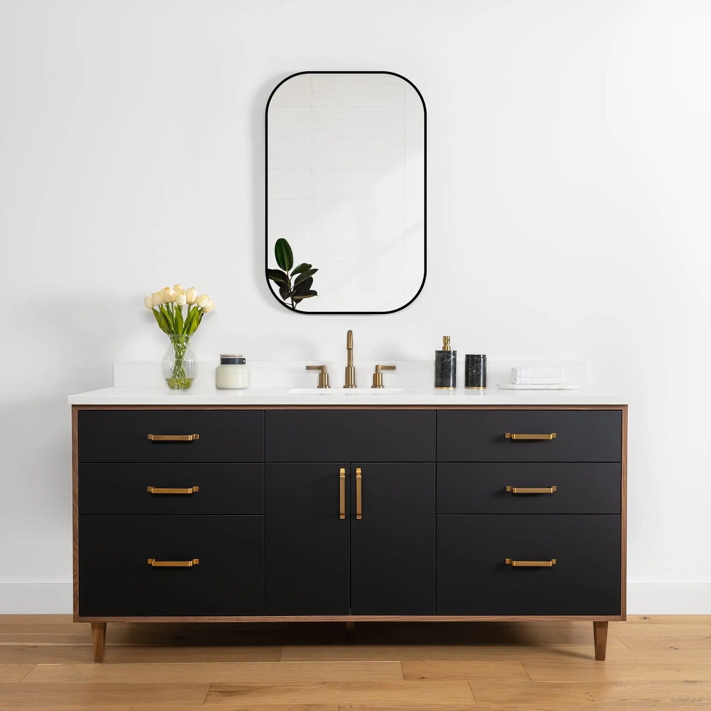 Sidney 72", Teodor® Modern Matte Black Vanity Teodor Bathroom VanityCanada