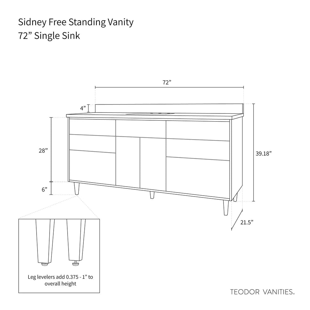 
                  
                    Sidney 72", Teodor® Modern Matte Black Vanity Teodor Bathroom VanityCanada
                  
                