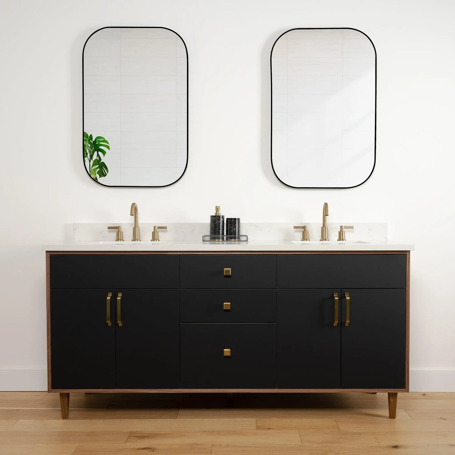 Sidney 72", Teodor® Modern Matte Black Vanity, Double Sink Teodor Bathroom VanityCanada