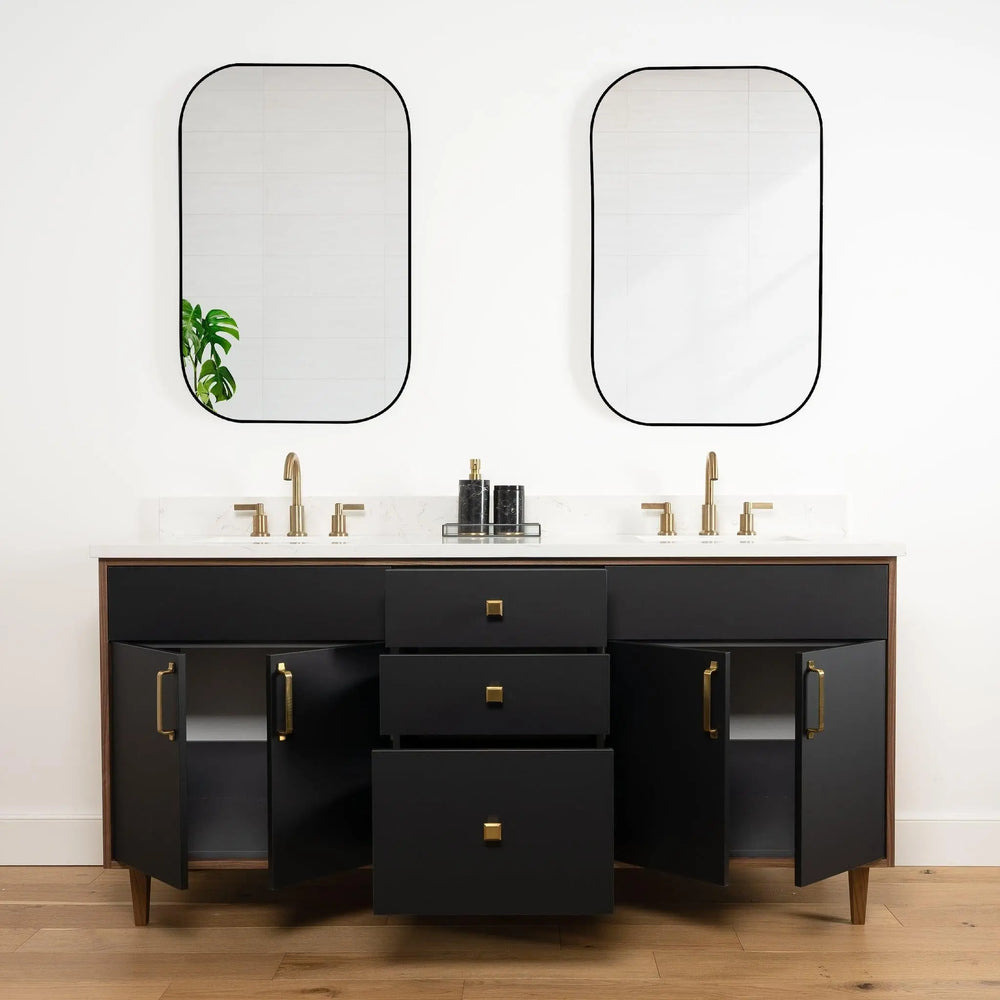 
                  
                    Sidney 72" Matte Black Bathroom Vanity, Double Sink
                  
                