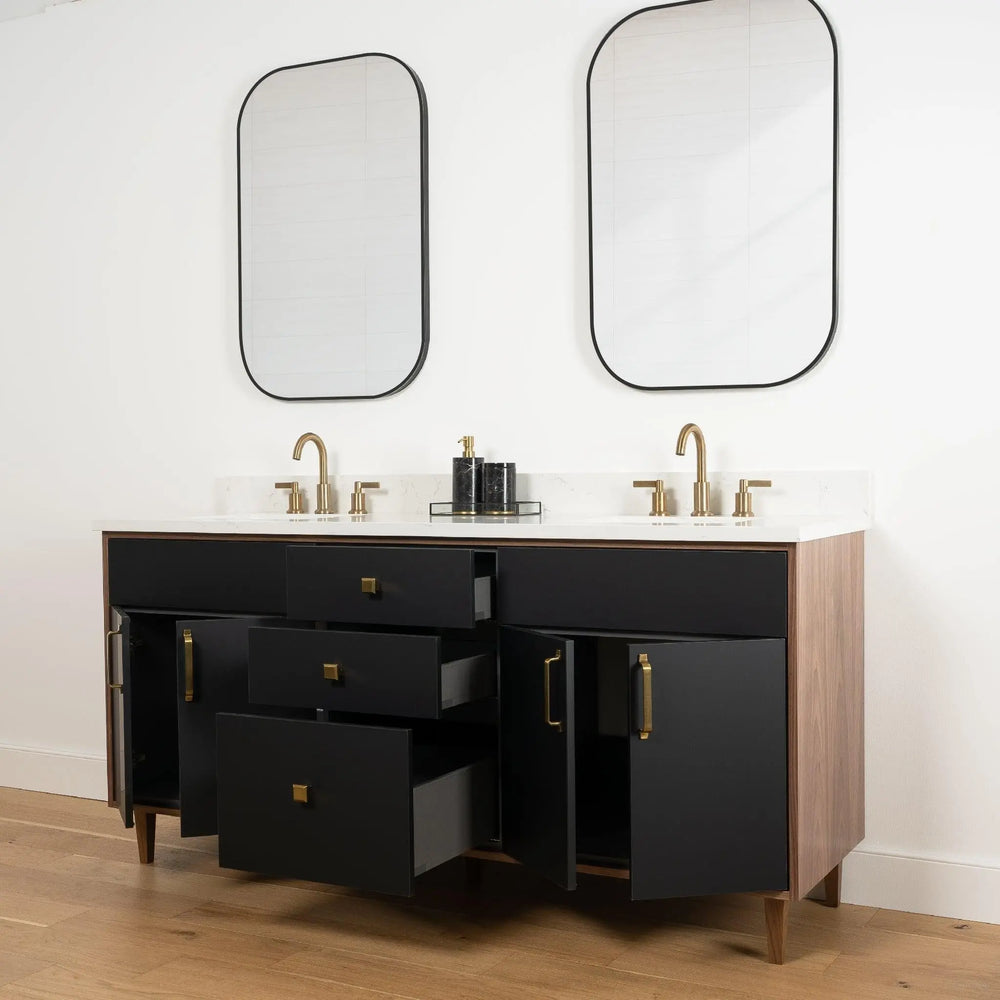 
                  
                    Sidney 72" Matte Black Bathroom Vanity, Double Sink
                  
                