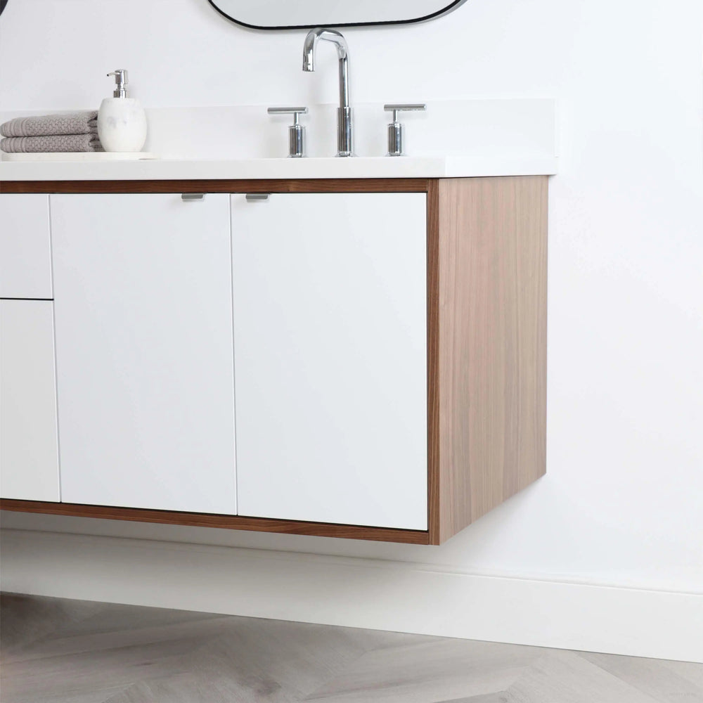 
                  
                    Sidney 72" Wall Mount Gloss White Bathroom Vanity, Double Sink
                  
                