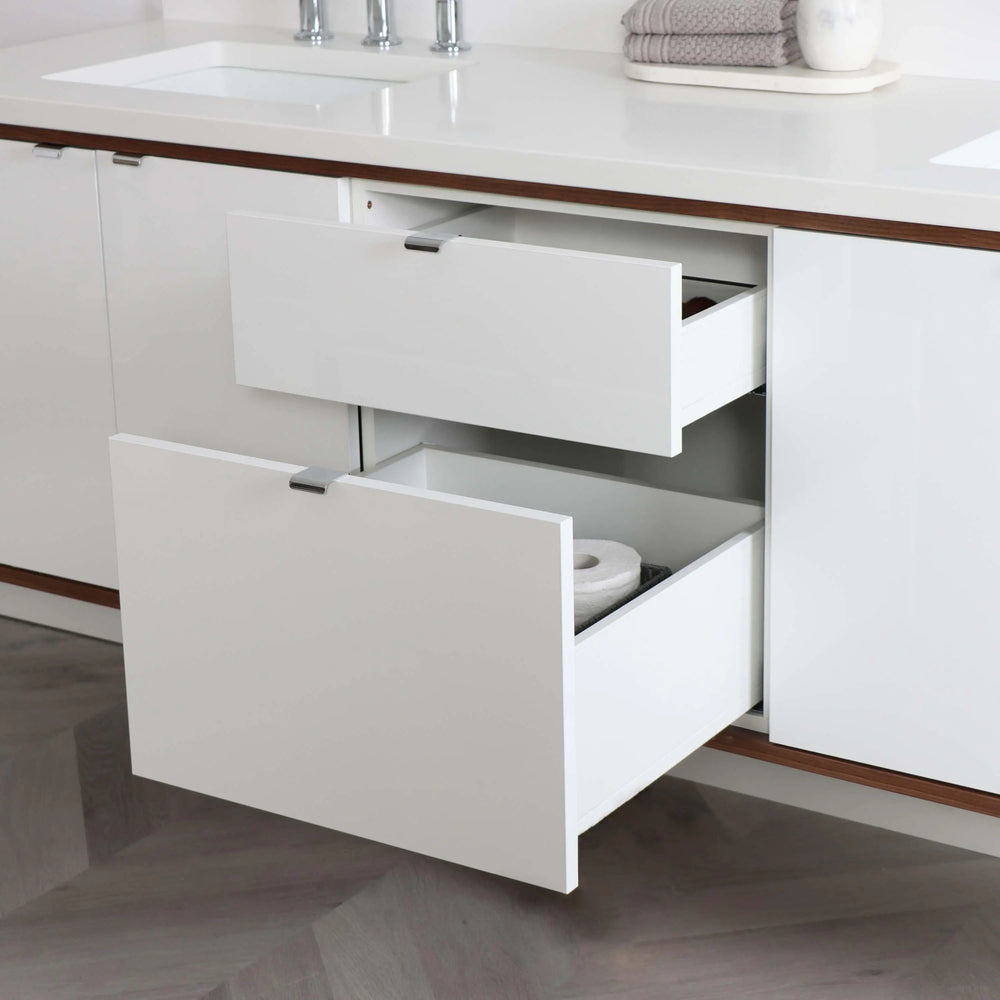 
                  
                    Sidney 72" Wall Mount Gloss White Bathroom Vanity, Double Sink
                  
                