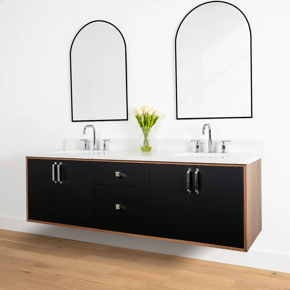 
                  
                    Sidney 72" Wall Mount Matte Black Bathroom Vanity, Double Sink
                  
                