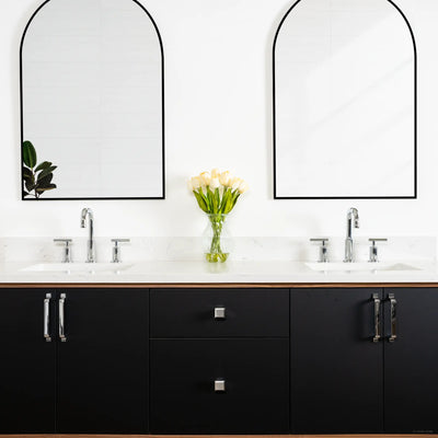 Sidney 72" Wall Mount Matte Black Bathroom Vanity, Double Sink