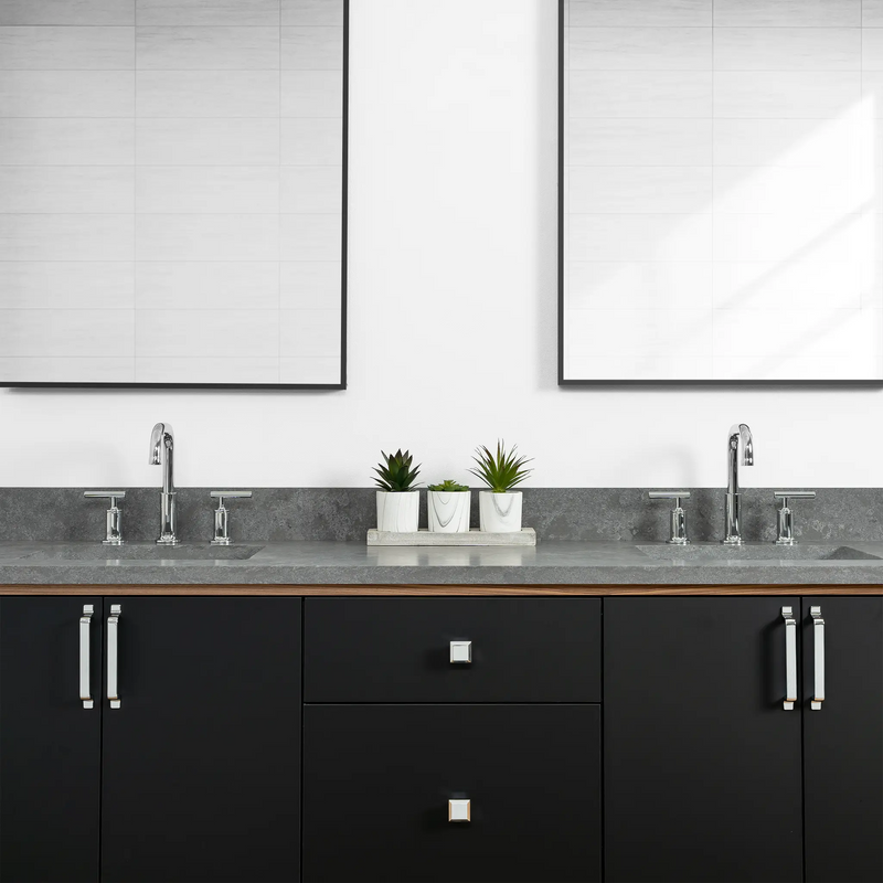 Sidney 72", Teodor® Modern Wall Mount Matte Black Vanity, Double Sink