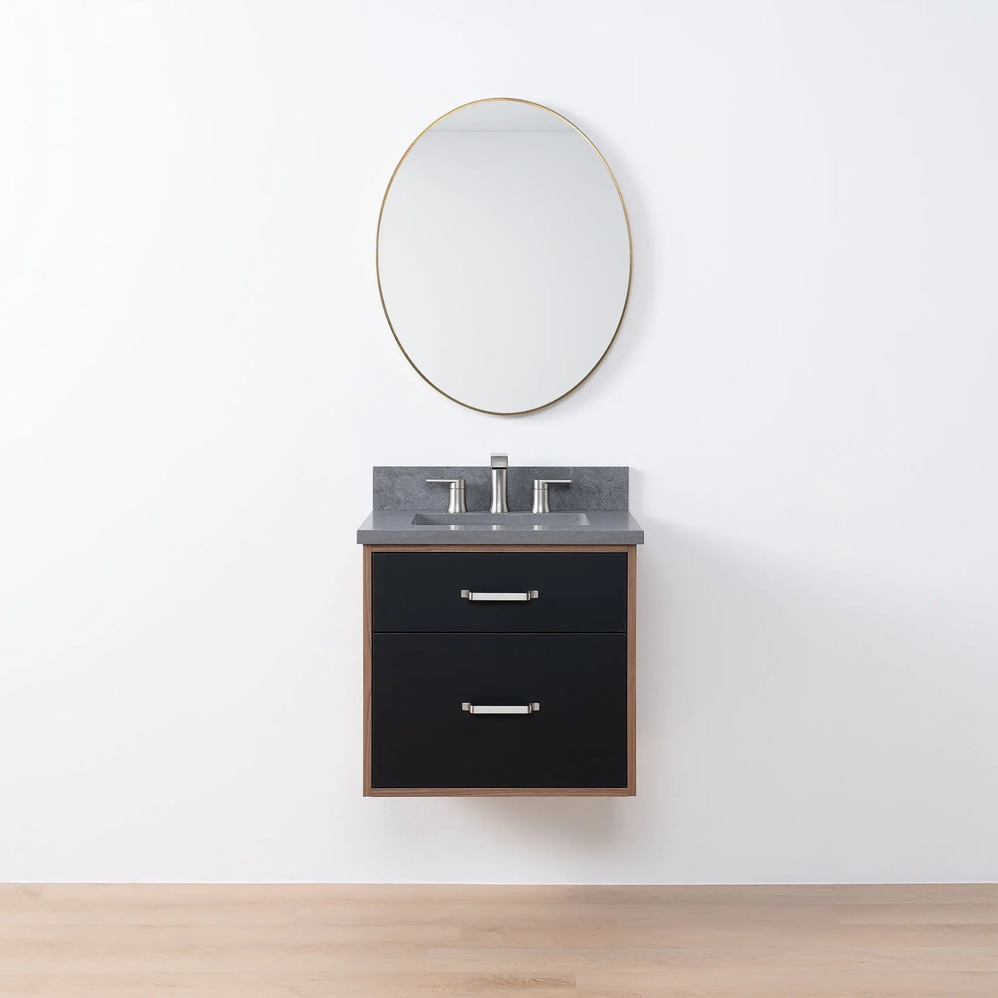 Sidney SLIM, 24" Teodor® Modern Wall Mount Matte Black Vanity Teodor Bathroom VanityCanada