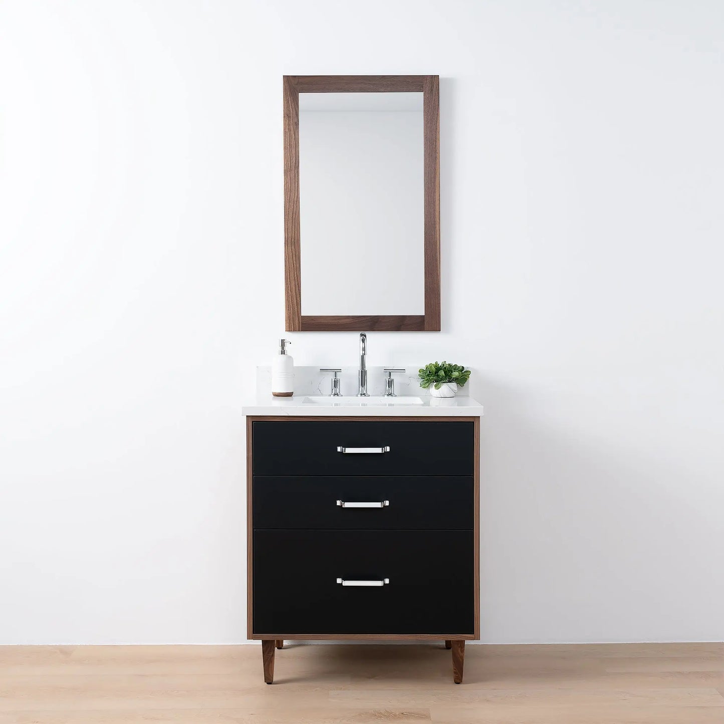 Sidney SLIM, 30" Teodor® Modern Matte Black Vanity Teodor Bathroom VanityCanada