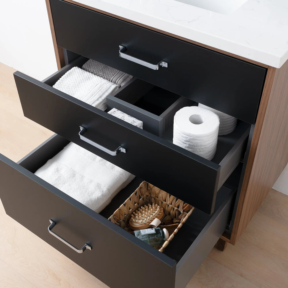 
                  
                    Sidney SLIM, 30" Teodor® Modern Matte Black Vanity Teodor Bathroom VanityCanada
                  
                
