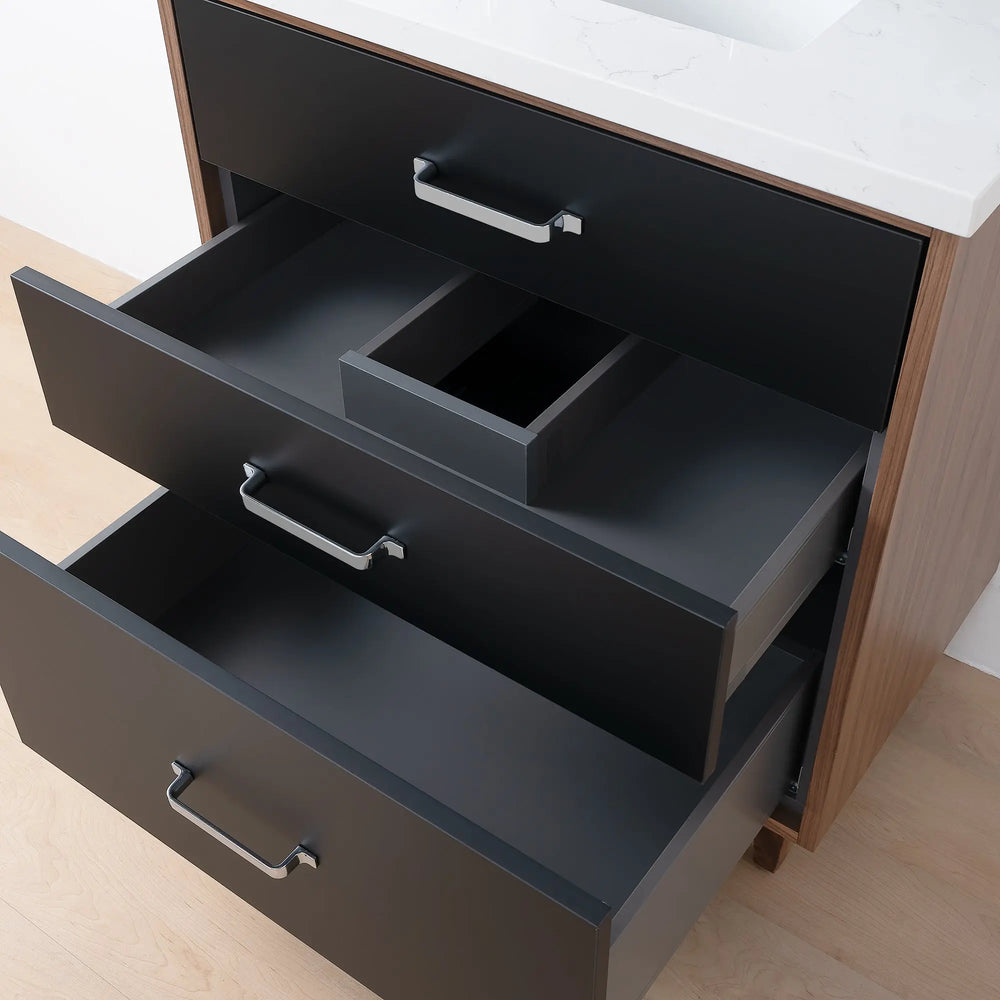 
                  
                    Sidney SLIM, 30" Teodor® Modern Matte Black Vanity Teodor Bathroom VanityCanada
                  
                