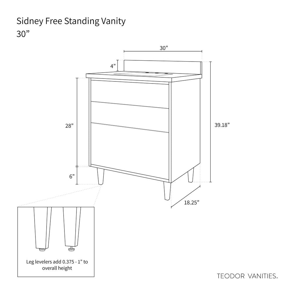 
                  
                    Sidney SLIM, 30" Teodor® Modern Matte Black Vanity Teodor Bathroom VanityCanada
                  
                