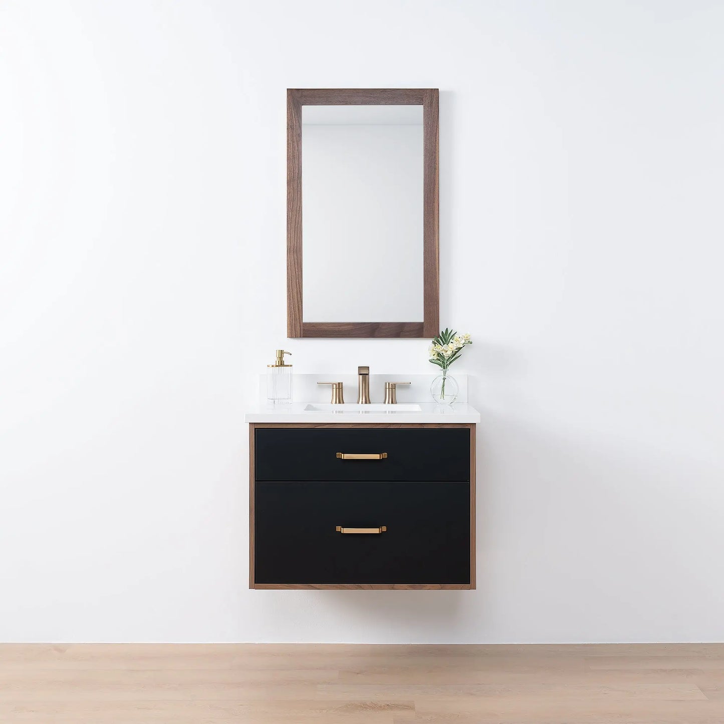 Sidney SLIM, 30" Teodor® Modern Wall Mount Matte Black Vanity Teodor Bathroom VanityCanada