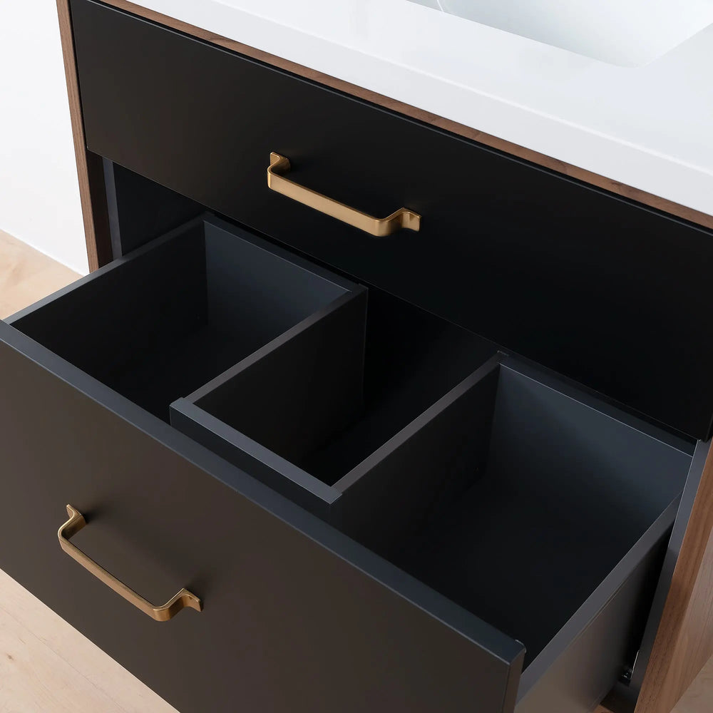 
                  
                    Sidney SLIM, 30" Teodor® Modern Wall Mount Matte Black Vanity Teodor Bathroom VanityCanada
                  
                
