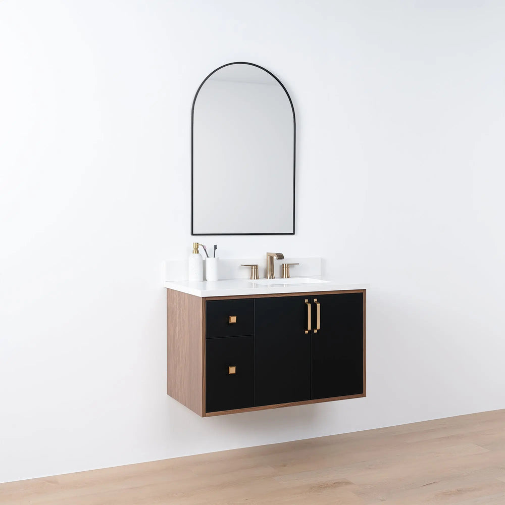 
                  
                    Sidney SLIM, 36" Teodor® Modern Wall Mount Matte Black Vanity, Right Sink Teodor Bathroom VanityCanada
                  
                