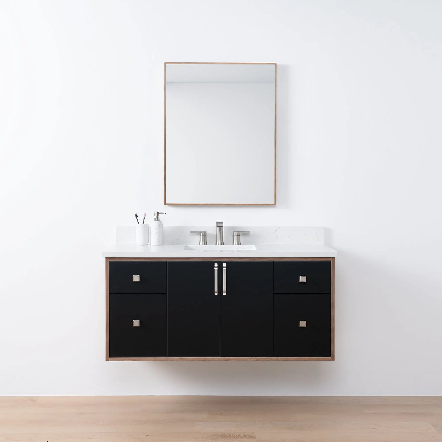 Sidney SLIM, 48" Teodor® Modern Wall Mount Matte Black Vanity Teodor Bathroom VanityCanada