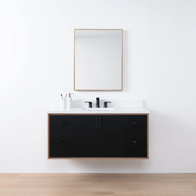 Sidney SLIM, 48" Teodor® Modern Wall Mount Matte Black Vanity Teodor Bathroom VanityCanada