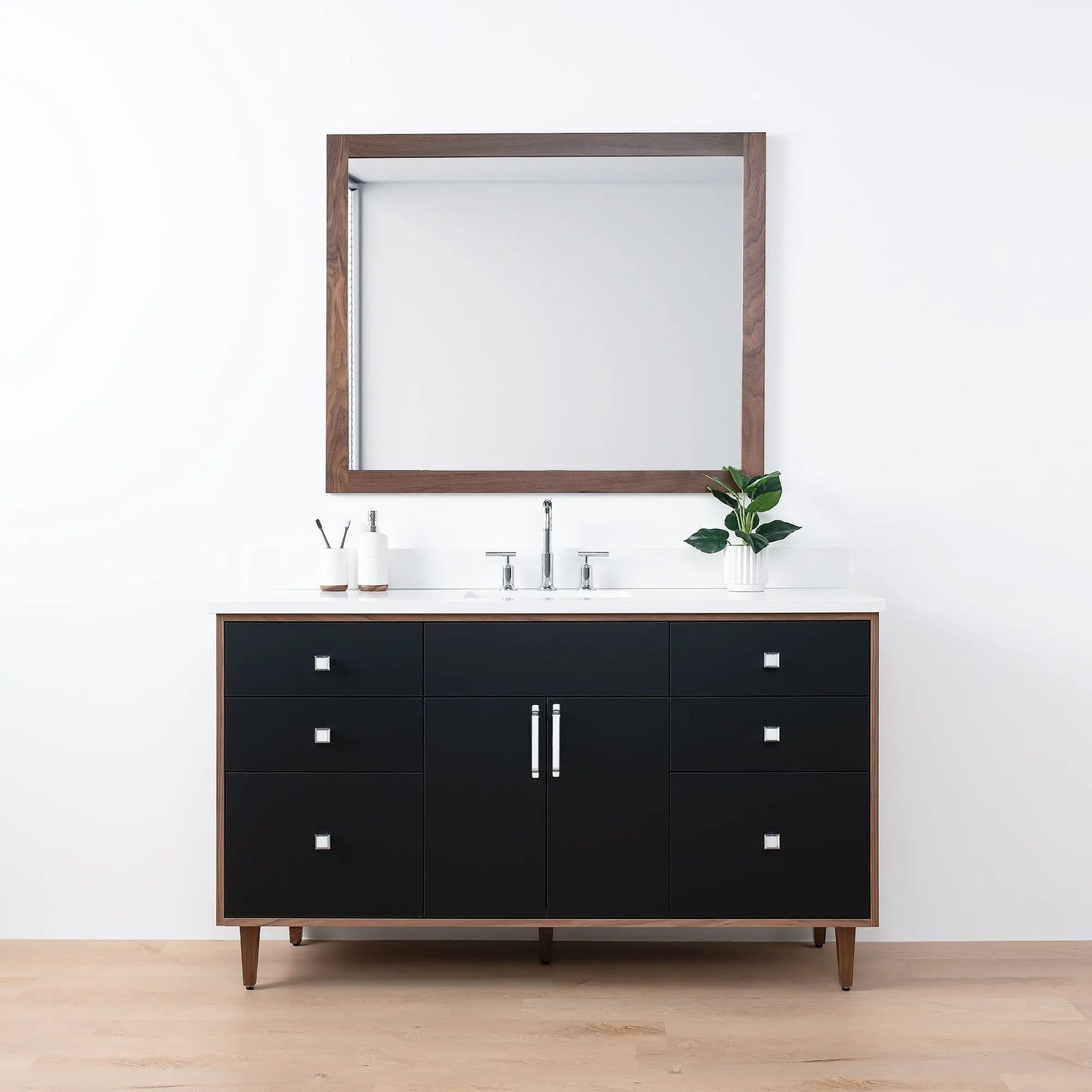 Sidney SLIM, 60" Teodor® Modern Matte Black Vanity Teodor Bathroom VanityCanada