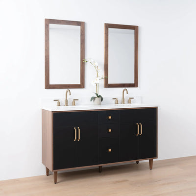 Sidney SLIM, 60" Teodor® Modern Matte Black Vanity, Double Sink Teodor Bathroom VanityCanada