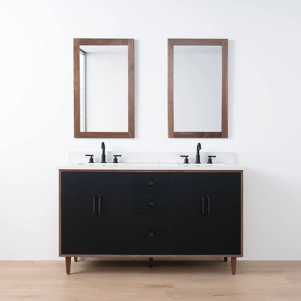 
                  
                    Sidney SLIM, 60" Teodor® Modern Matte Black Vanity, Double Sink Teodor Bathroom VanityCanada
                  
                