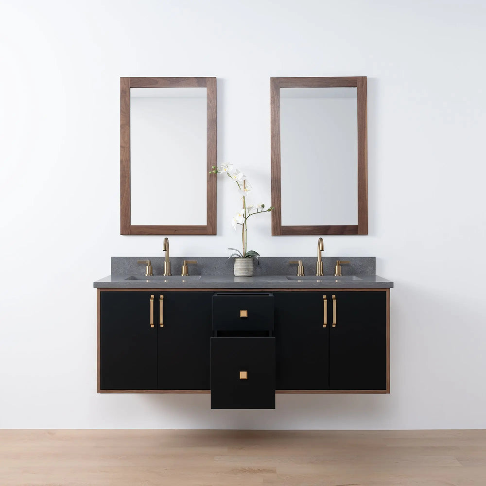 
                  
                    Sidney SLIM, 60" Teodor® Modern Wall Mount Matte Black Vanity, Double Sink Teodor Bathroom VanityCanada
                  
                