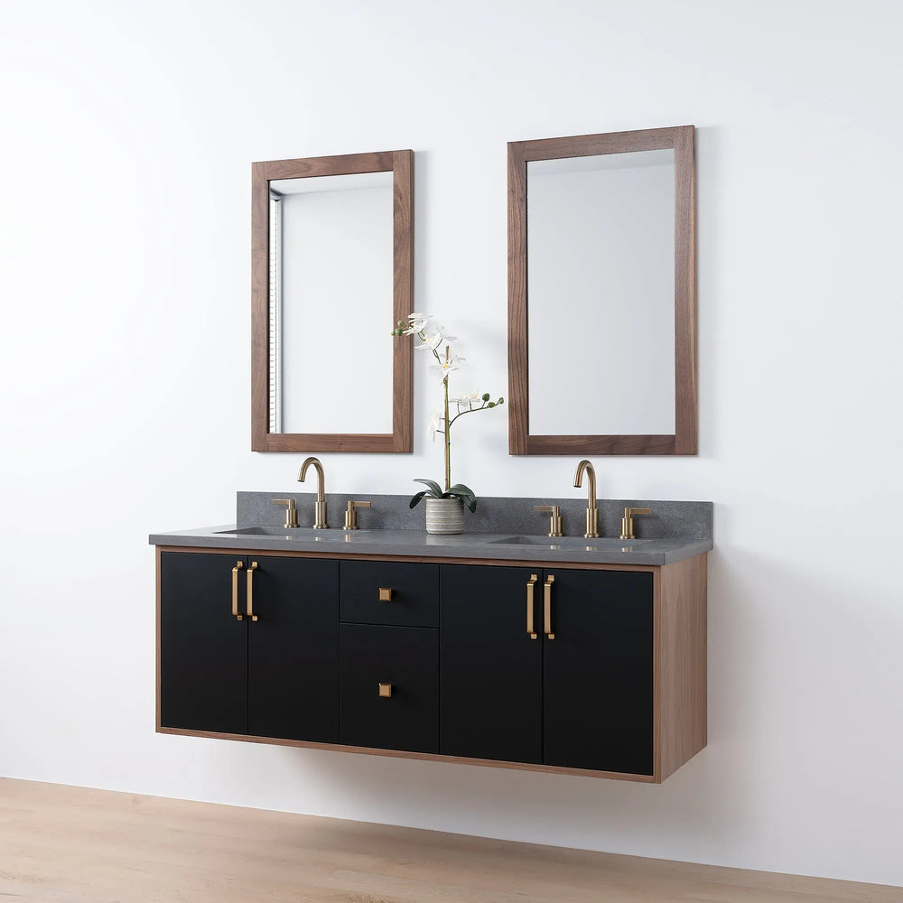 
                  
                    Sidney SLIM, 60" Teodor® Modern Wall Mount Matte Black Vanity, Double Sink Teodor Bathroom VanityCanada
                  
                