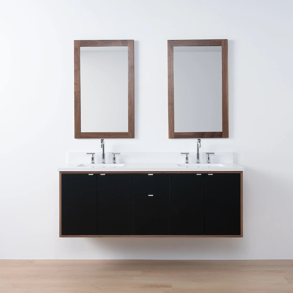 
                  
                    Sidney SLIM, 60" Teodor® Modern Wall Mount Matte Black Vanity, Double Sink Teodor Bathroom VanityCanada
                  
                