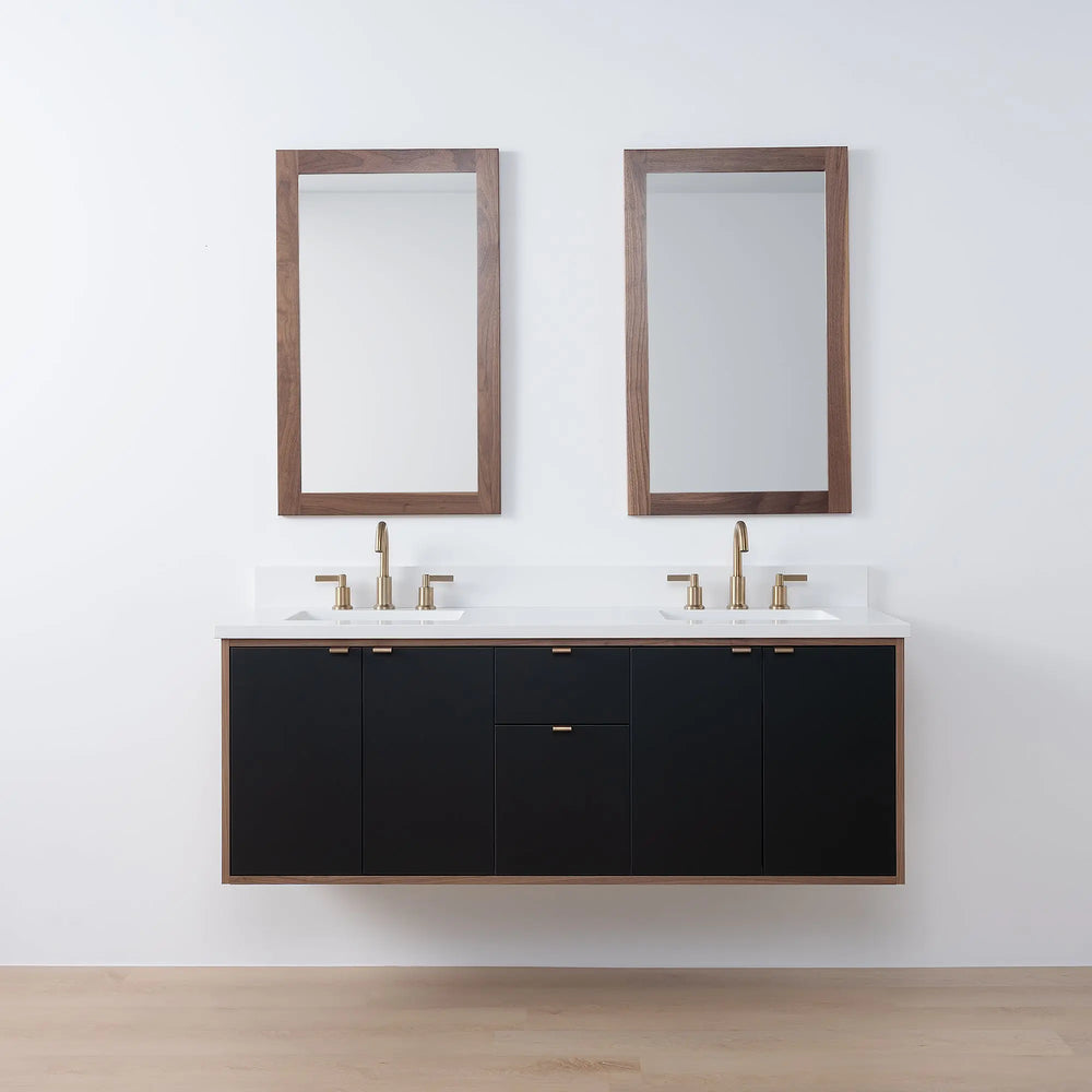 
                  
                    Sidney SLIM, 60" Teodor® Modern Wall Mount Matte Black Vanity, Double Sink Teodor Bathroom VanityCanada
                  
                