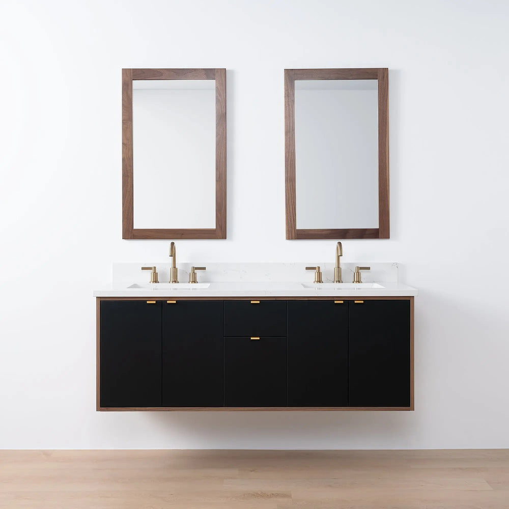 
                  
                    Sidney SLIM, 60" Teodor® Modern Wall Mount Matte Black Vanity, Double Sink Teodor Bathroom VanityCanada
                  
                