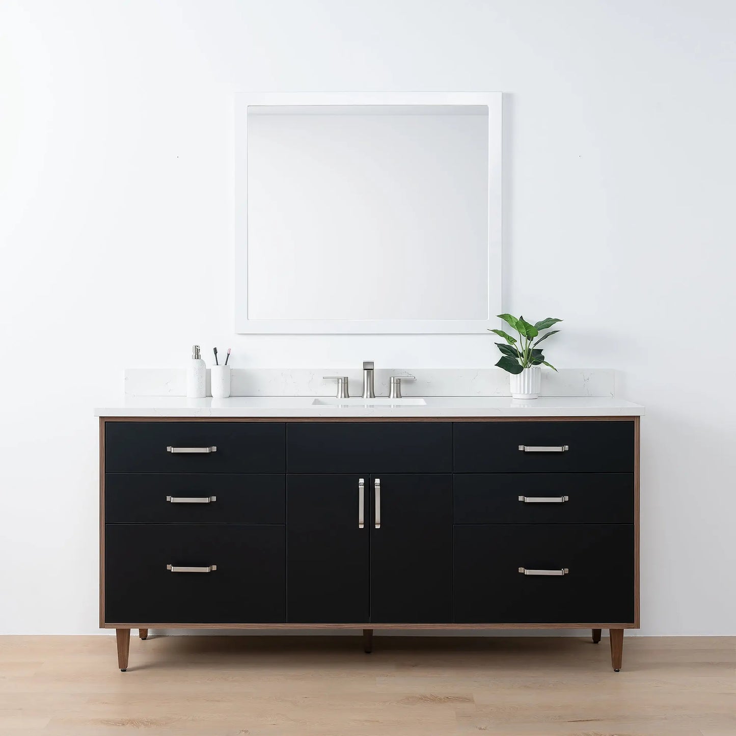 Sidney SLIM, 72" Teodor® Modern Matte Black Vanity Teodor Bathroom VanityCanada