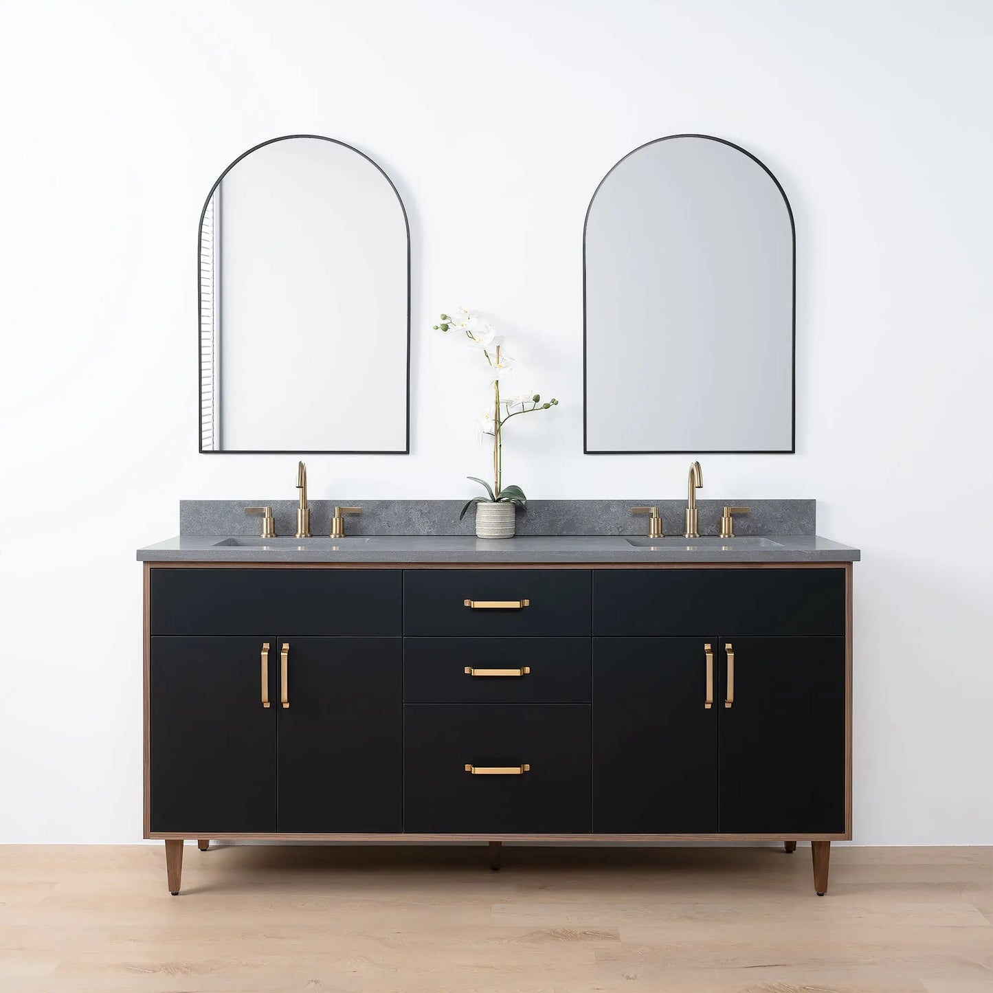 Sidney SLIM, 72" Teodor® Modern Matte Black Vanity, Double Sink Teodor Bathroom VanityCanada