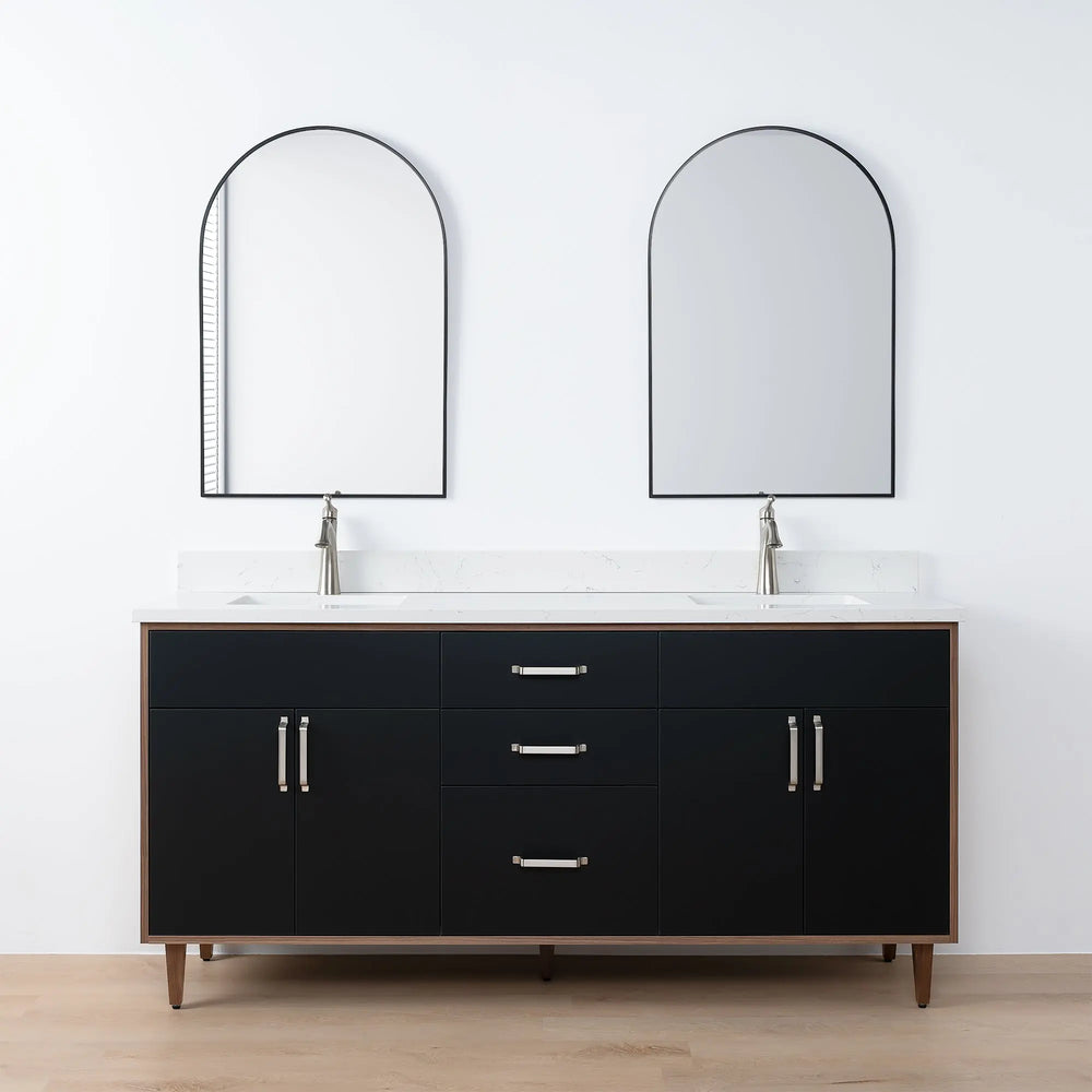 
                  
                    Sidney SLIM, 72" Teodor® Modern Matte Black Vanity, Double Sink Teodor Bathroom VanityCanada
                  
                