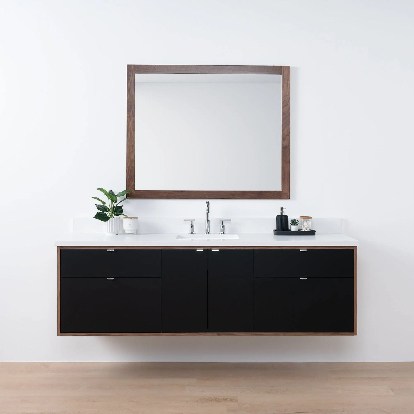 Sidney SLIM, 72" Teodor® Modern Wall Mount Matte Black Vanity Teodor Bathroom VanityCanada