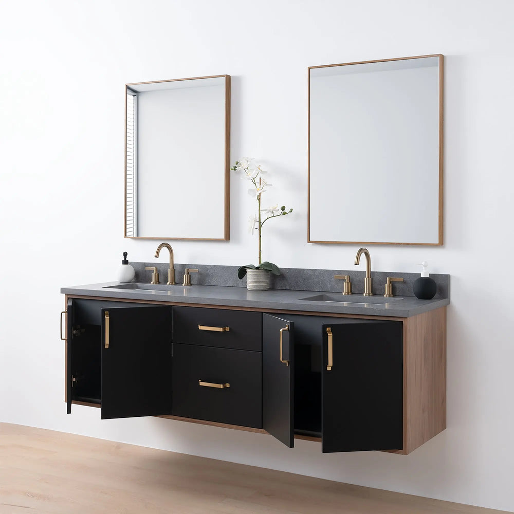 
                  
                    Sidney SLIM, 72" Teodor® Modern Wall Mount Matte Black Vanity, Double Sink Teodor Bathroom VanityCanada
                  
                
