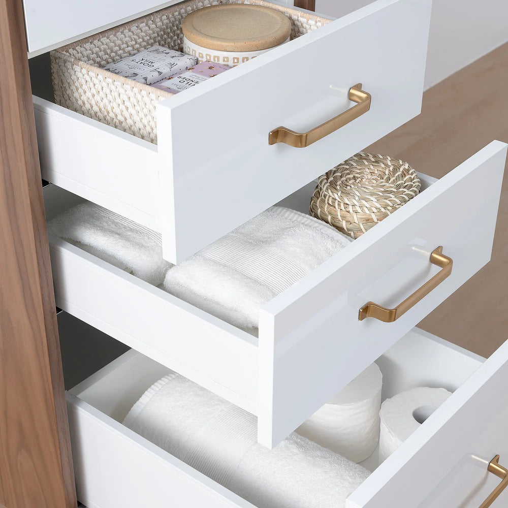 
                  
                    Sidney, Teodor® Gloss White Linen Cabinet Teodor Bathroom VanityCanada
                  
                