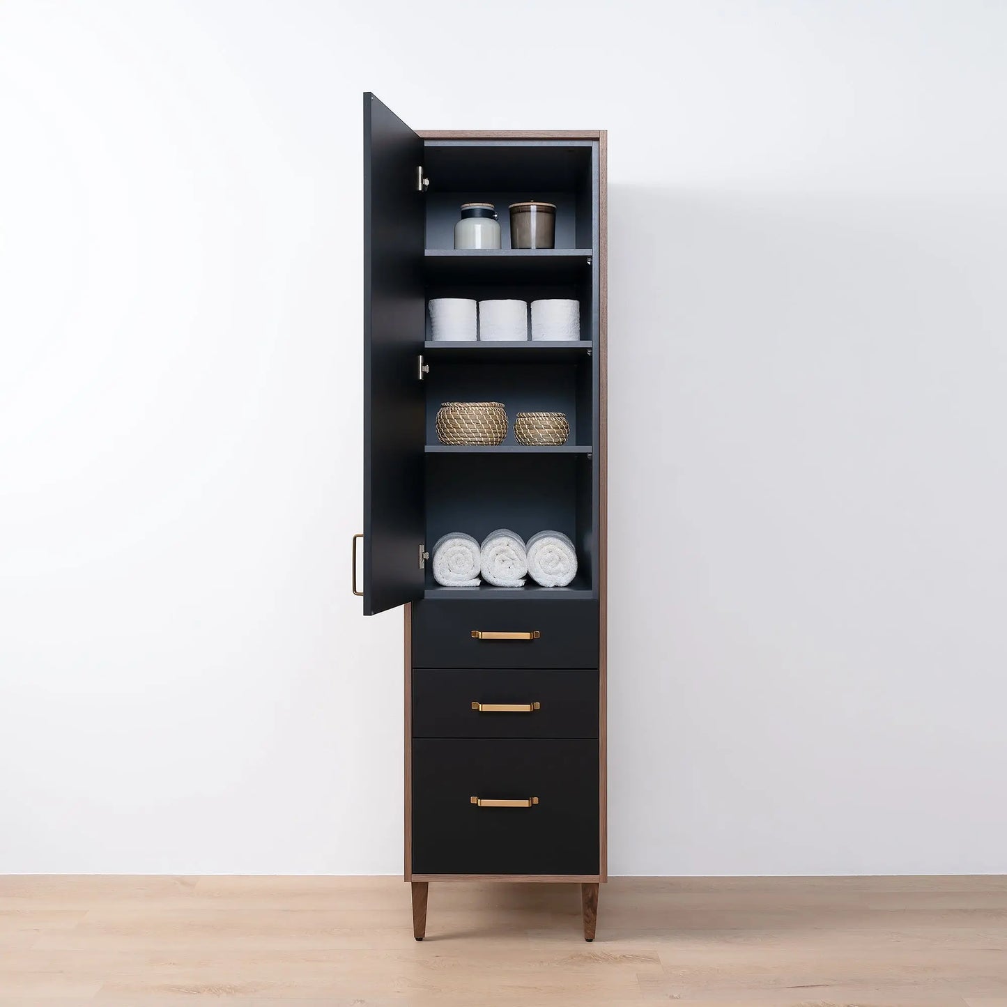 Sidney, Teodor® Matte Black Linen Cabinet Teodor Bathroom VanityCanada