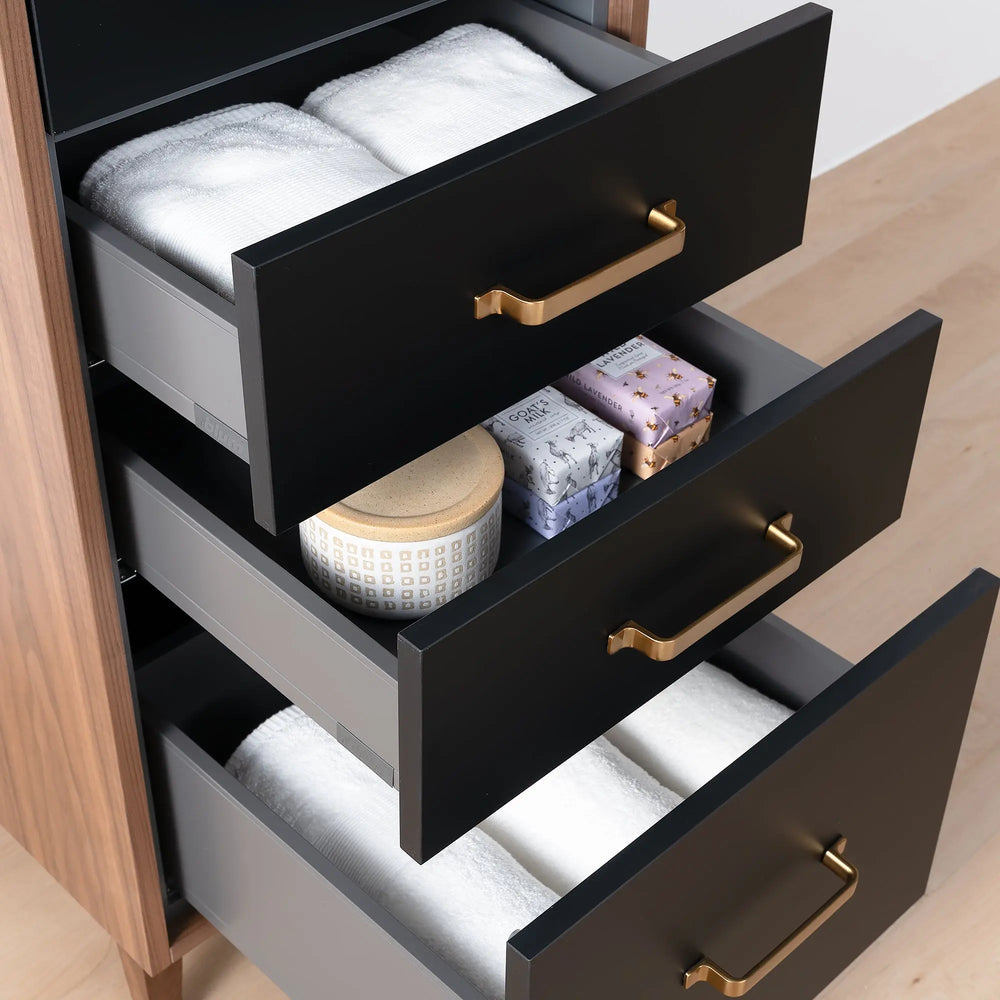 
                  
                    Sidney, Teodor® Matte Black Linen Cabinet Teodor Bathroom VanityCanada
                  
                