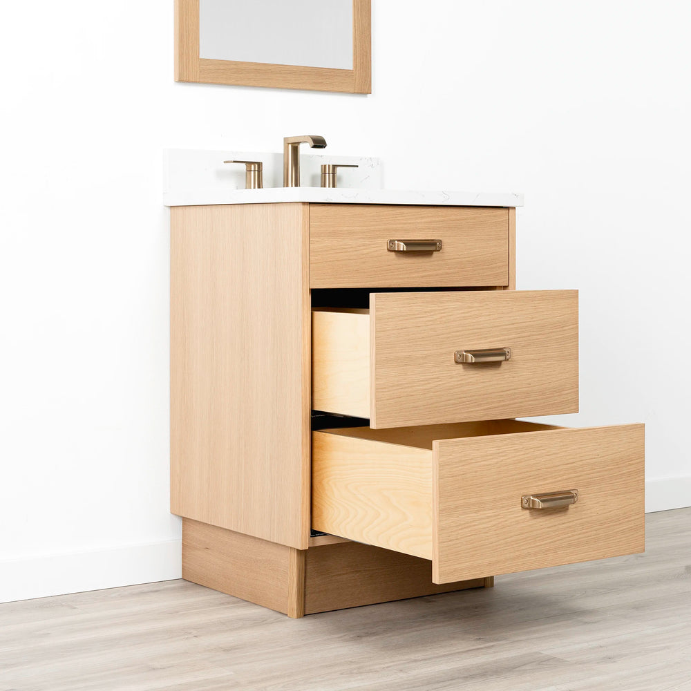 
                  
                    Ashbury 24" Natural White Oak Bathroom Vanity - All Drawers
                  
                