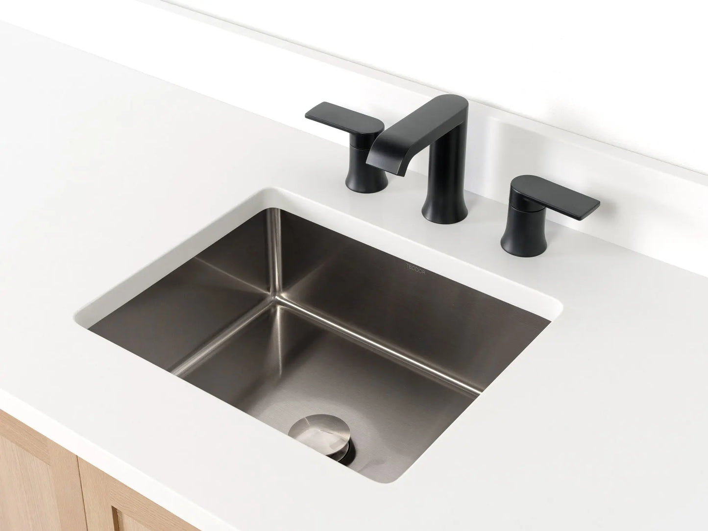 SLIM Rectangular Stainless Steel Undermount Sink Teodor Extra Bathroom Vanity Canada