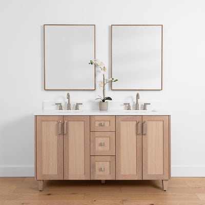 Bridgeport SLIM, 60" Teodor® White Oak Vanity, Double Sink