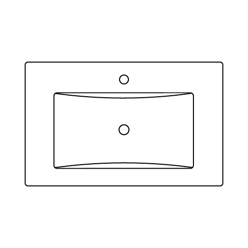 Faucet Spacing-SLIM 24 White Quartz