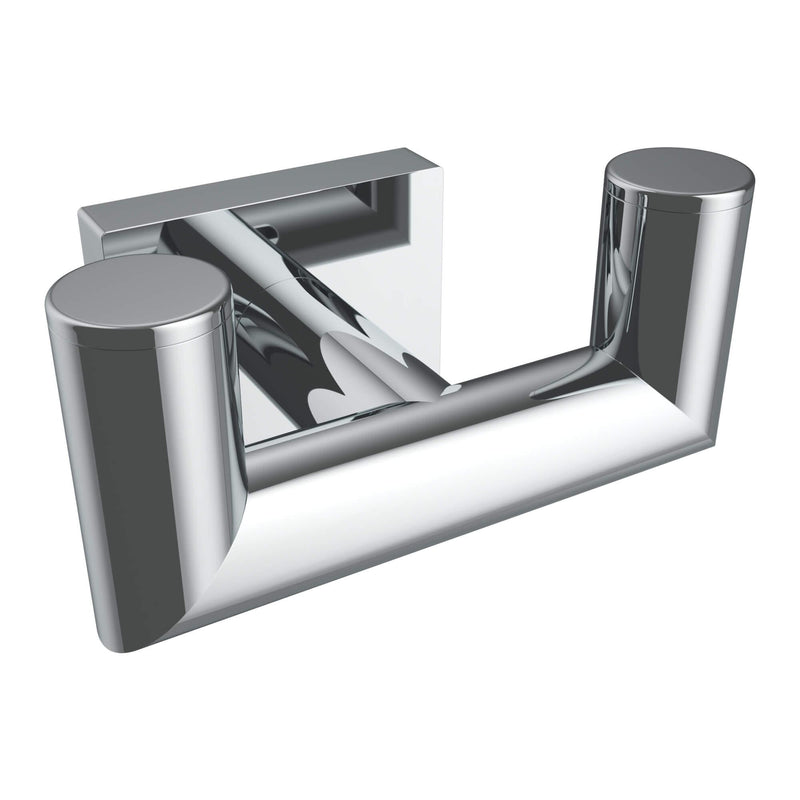 Crater Double Towel Hook, Chrome, Volkano Series - The Vanity Store Canada